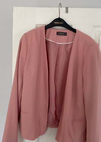 Pembe Midi Kadın Blazer Ceket - Görsel 2