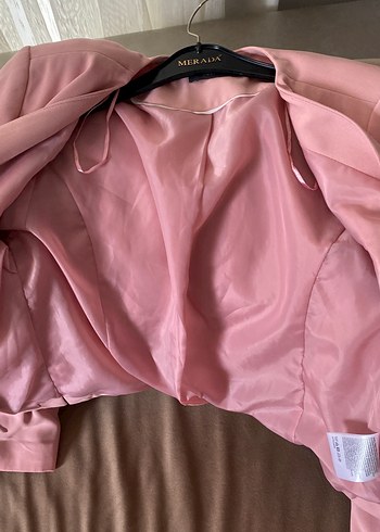 Pembe Midi Kadın Blazer Ceket - Görsel 5