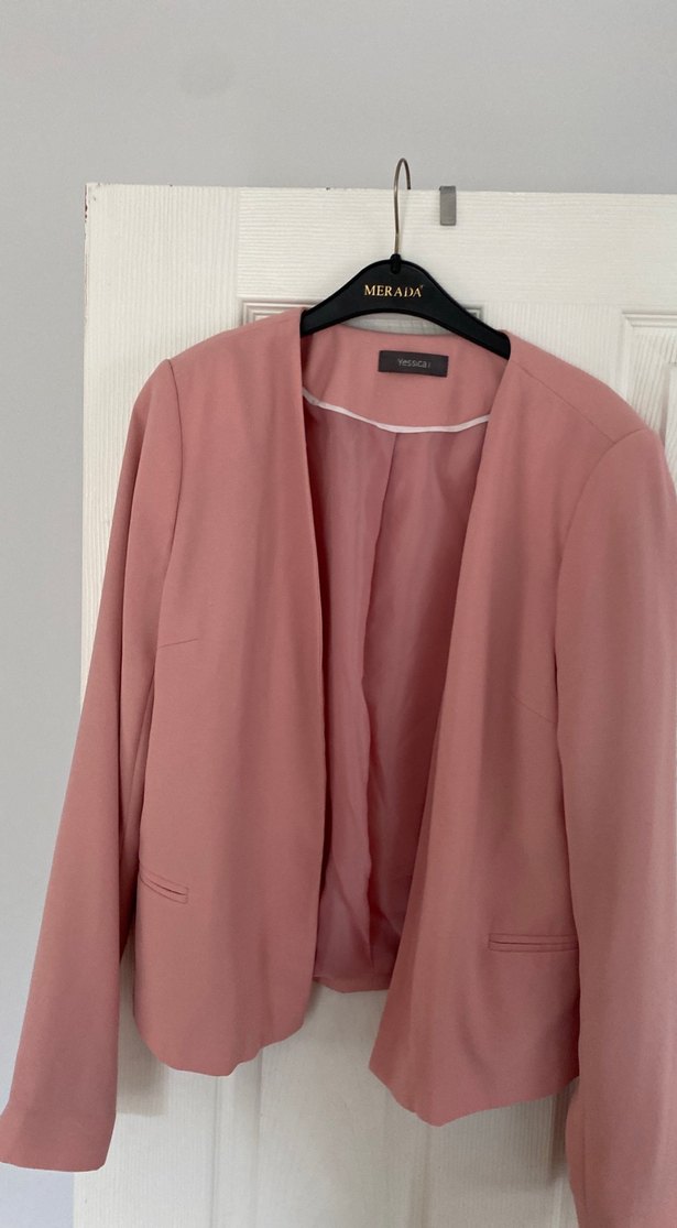 Pembe Midi Kadın Blazer Ceket - Görsel 2