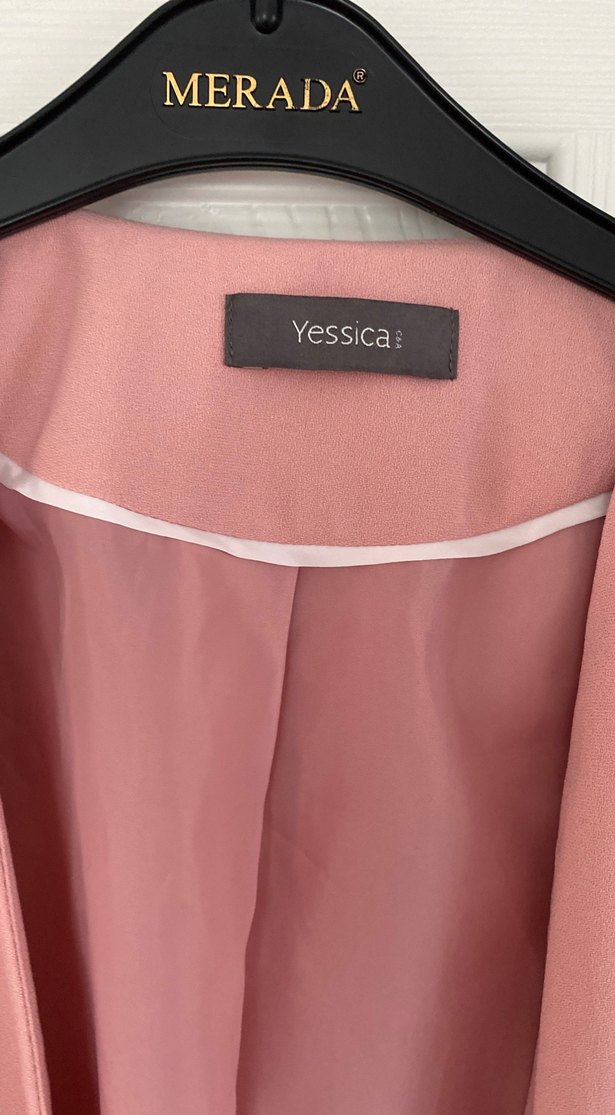 Pembe Midi Kadın Blazer Ceket - Görsel 3
