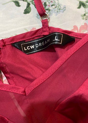 Mavi Midi Kadın Saten Sabahlık ve Bordo İp Askılı Gecelik - Görsel 6