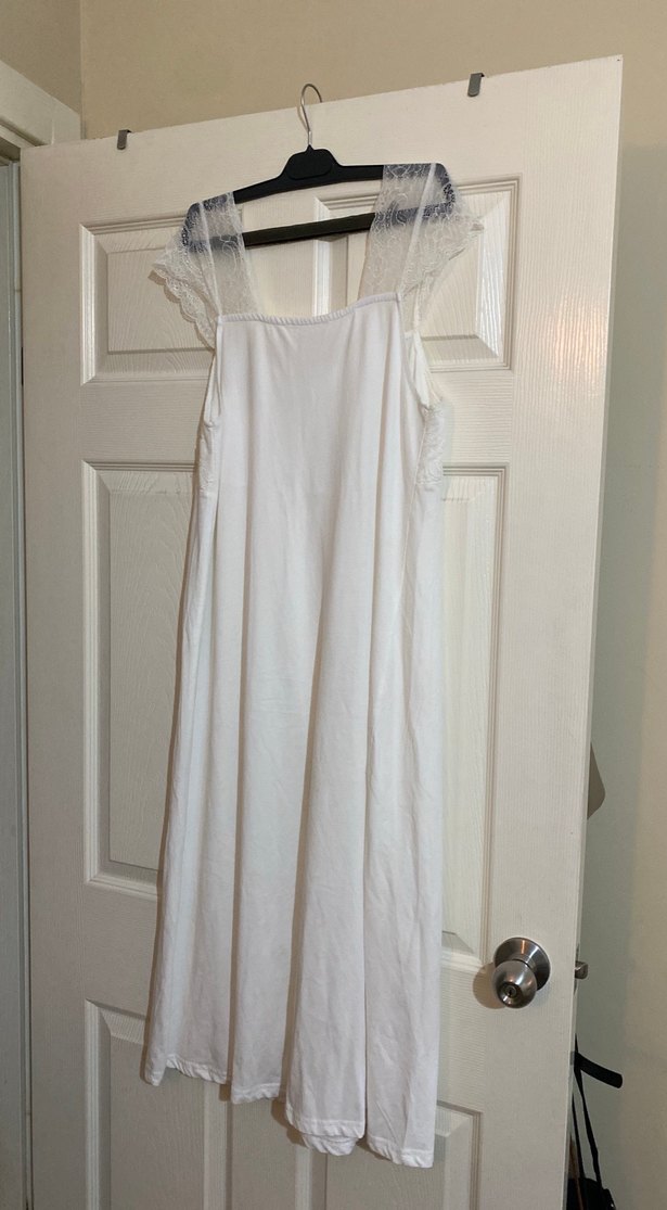 Beyaz Hamile ve Emzirme Gecelik kare yaka - Görsel 4