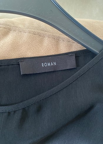 Roman Siyah Uzun Kollu saten Bluz - Görsel 4