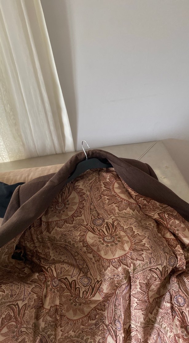 Kahverengi Kadın yün Uzun Blazer Ceket - Görsel 5