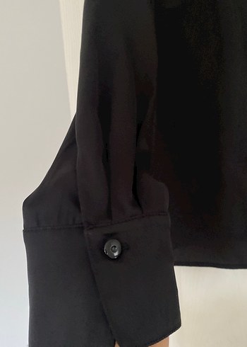 Aker Uzun Kollu Siyah Kadın Gömlek - Görsel 4