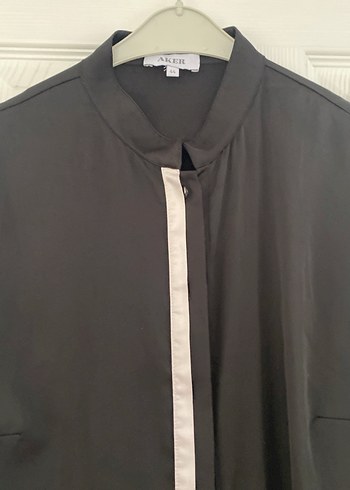 Aker Uzun Kollu Siyah Kadın Gömlek - Görsel 3