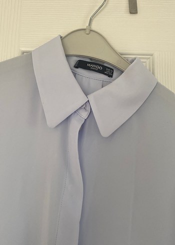 Bebe Mavi Uzun Kollu Düğmeli Kadın Gömlek - Görsel 5