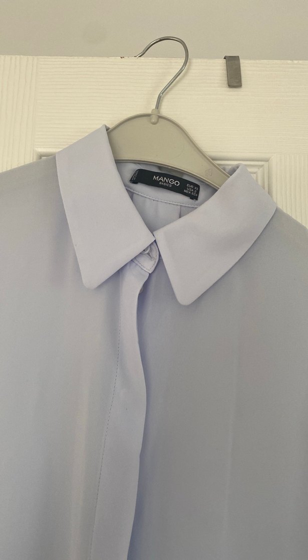 Bebe Mavi Uzun Kollu Düğmeli Kadın Gömlek - Görsel 5