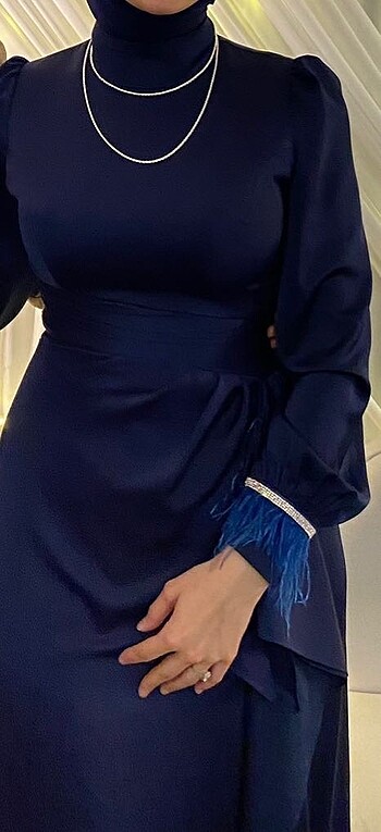 Lacivert şık abiye