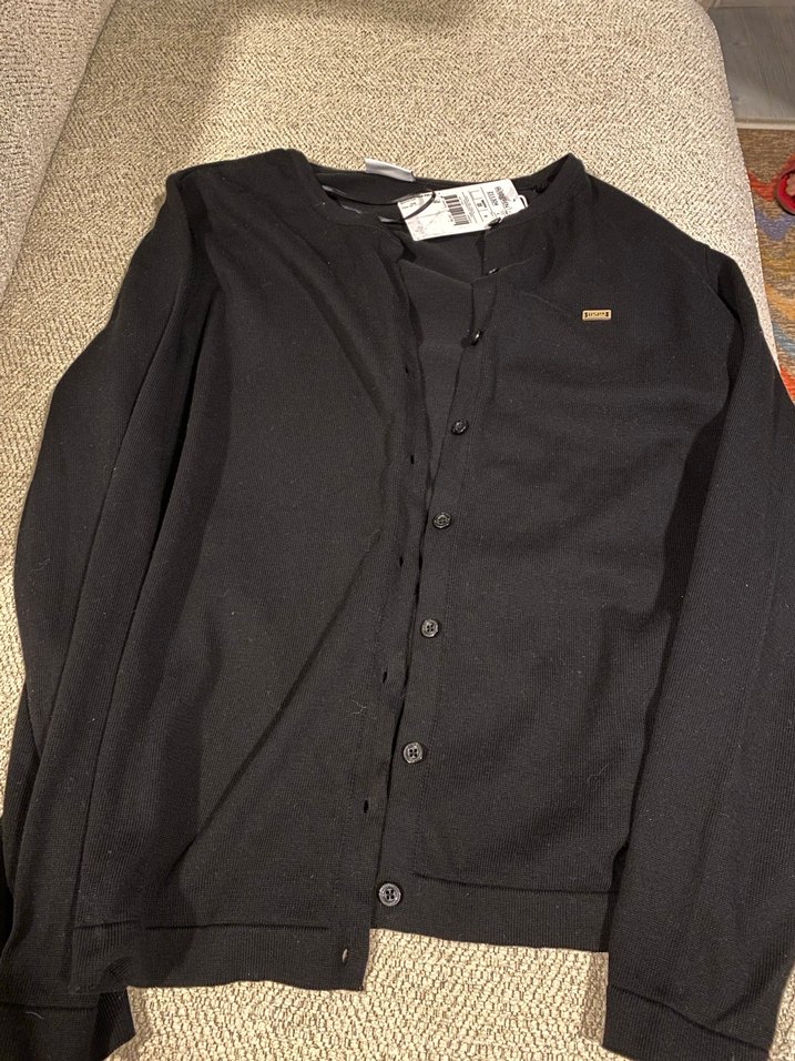 Siyah Düğmeli Uzun Kollu Hırka - Görsel 5