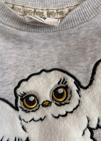 Gri Baskılı Kız çocuk  Sweatshirt - Görsel 3