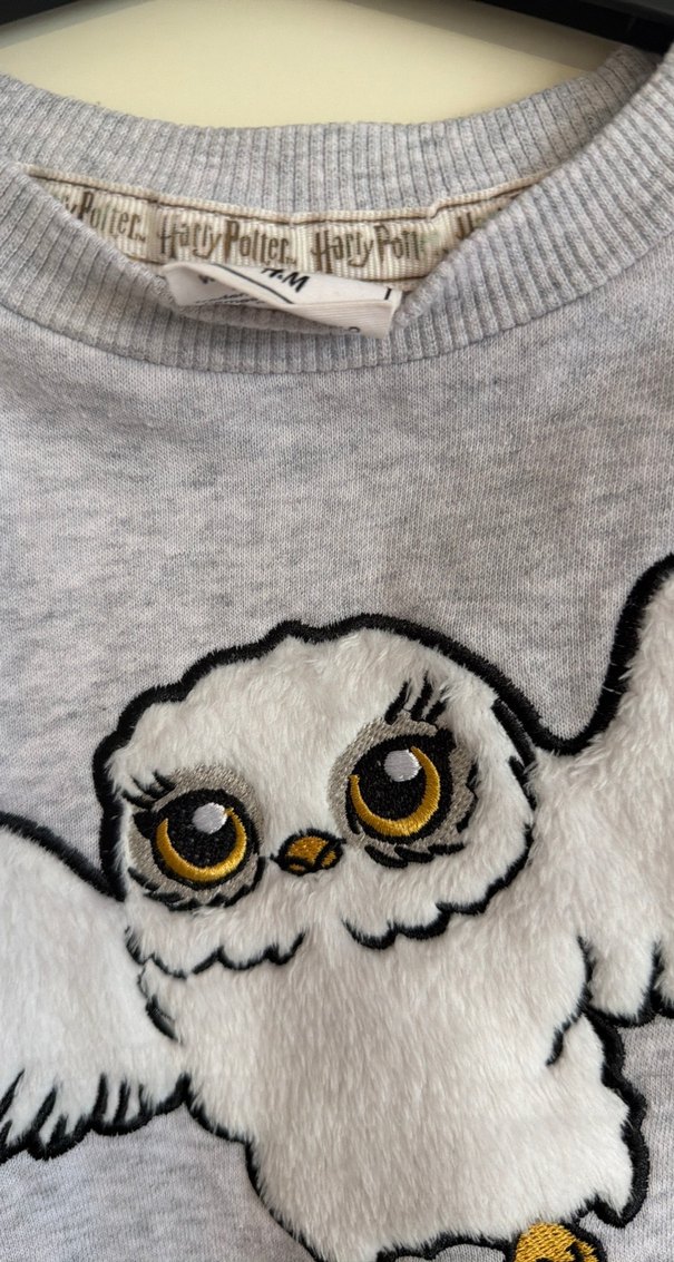 Gri Baskılı Kız çocuk  Sweatshirt - Görsel 3