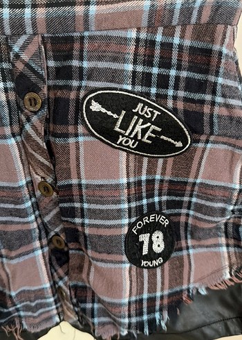 Düğmeli Kahverengi Ekose Mini kız çocuk Etek - Görsel 2