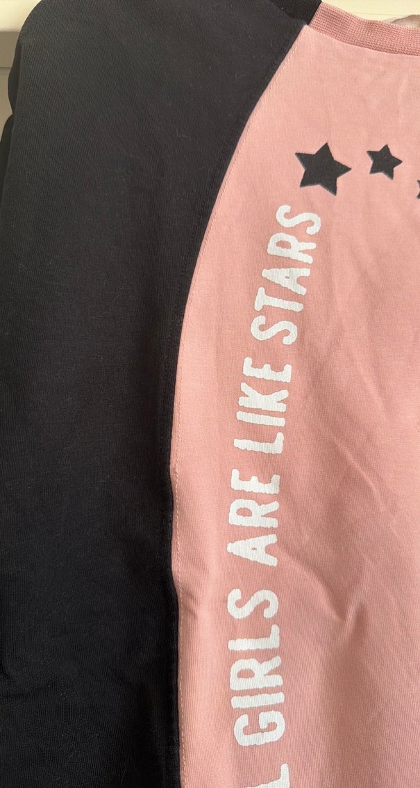 Pembe Siyah Baskılı Kız Sweatshirt - Görsel 2