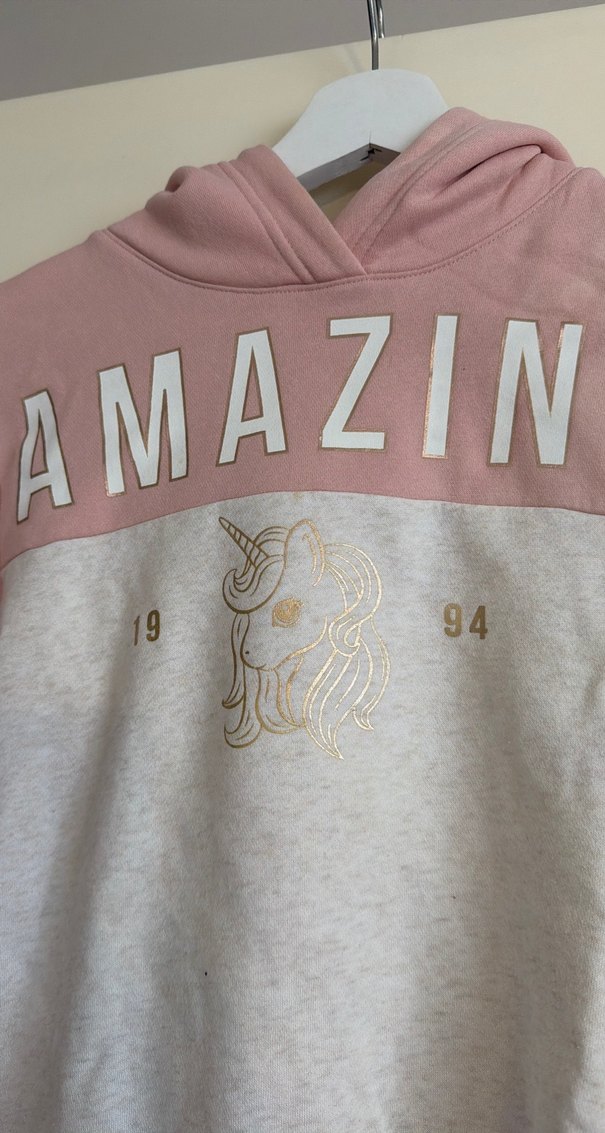 Kız Çocuk Kapüşonlu Sweatshirt Pembe - Görsel 2