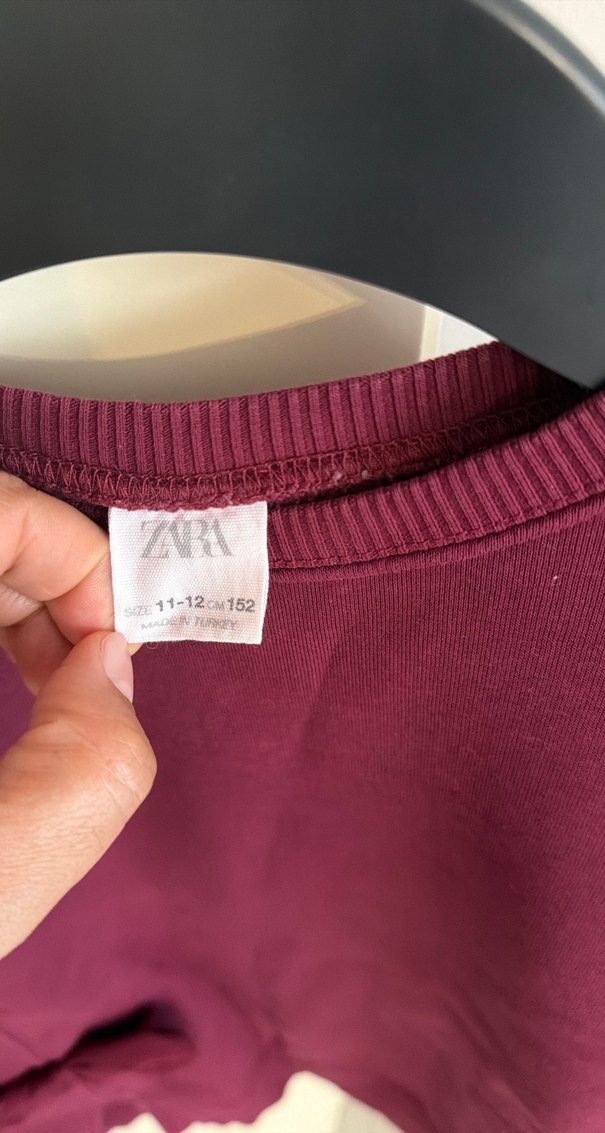 Bordo Kız Sweatshirt Fiyonklu - Görsel 3