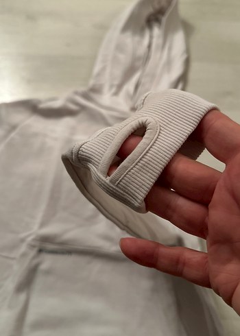 Bej  Kapüşonlu Baskılı Oversize Sweatshirt - Görsel 2