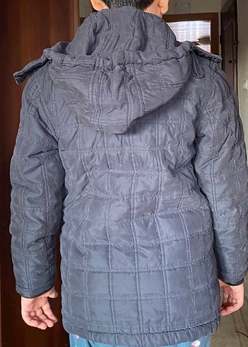 Erkek Çocuk Gri Düğmeli Kaban - Görsel 3