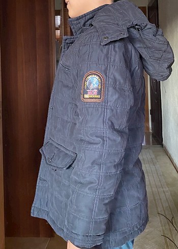 Erkek Çocuk Gri Düğmeli Kaban - Görsel 4