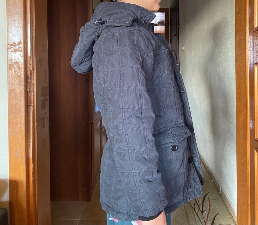 Erkek Çocuk Gri Düğmeli Kaban - Görsel 5