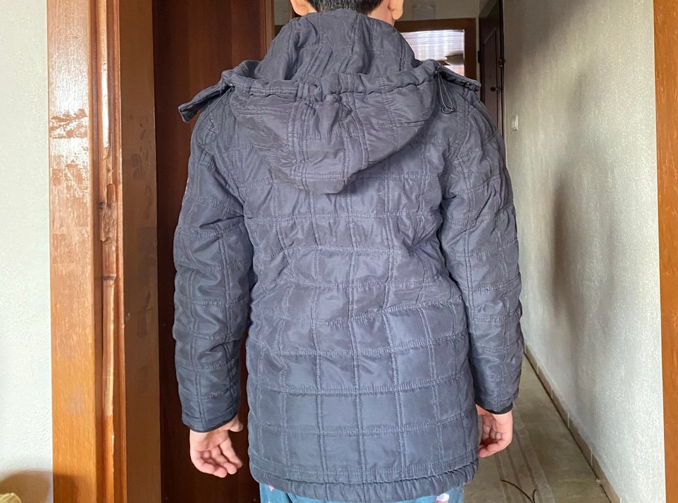 Erkek Çocuk Gri Düğmeli Kaban - Görsel 3