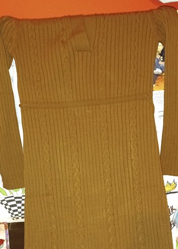 Kahverengi elbise - Görsel 4