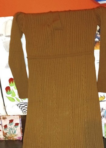 Kahverengi elbise - Görsel 5