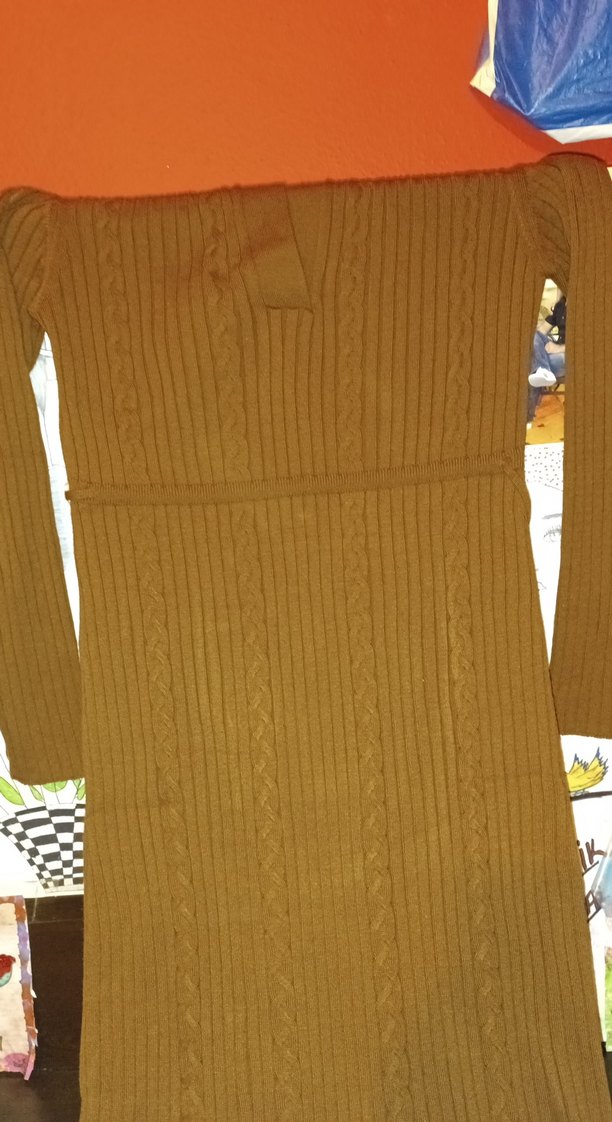 Kahverengi elbise - Görsel 4