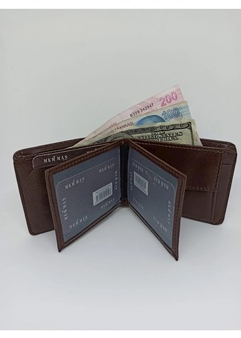 Koyu Kahverengi Minimalist Erkek Cüzdanı - Görsel 2