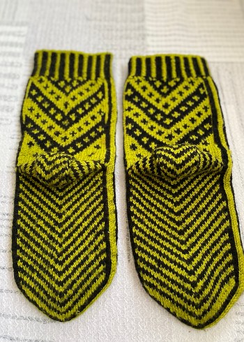 Çeyizlik Desenli Erkek Sarı Çorap Patik - Görsel 2