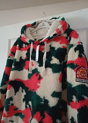 Lee Kapüşonlu Kamuflaj Desenli Peluş Sweatshirt