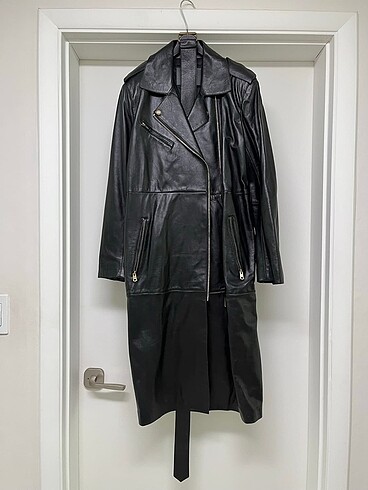 Massimo Dutti Deri Uzun Biker Ceket