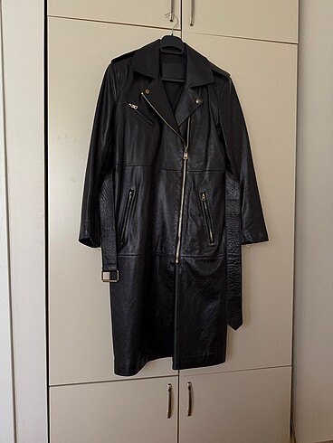 s Beden Massimo Dutti Deri Uzun Biker Ceket