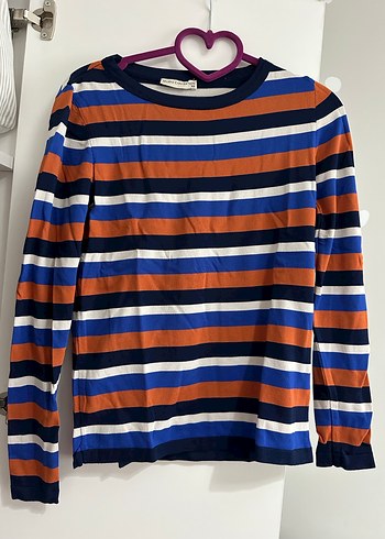Çizgili Pamuklu Uzun Kollu Bluz - Görsel 2