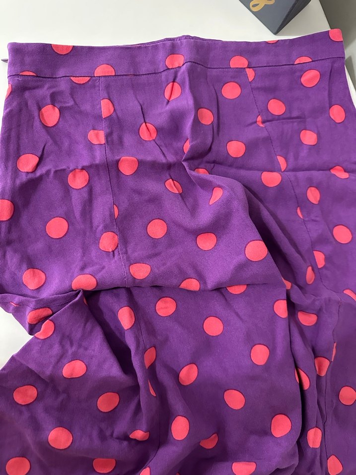 Mor Puantiyeli Midi Etek - Görsel 2