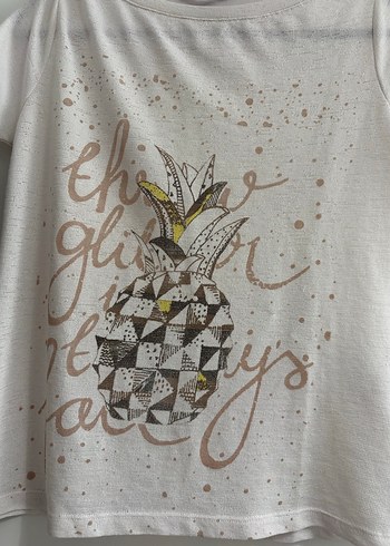 Beyaz Baskılı Tişört - Görsel 2