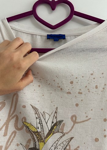 Beyaz Baskılı Tişört - Görsel 3