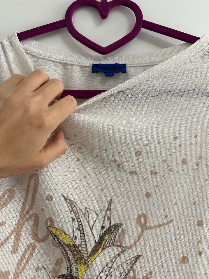 Beyaz Baskılı Tişört - Görsel 3