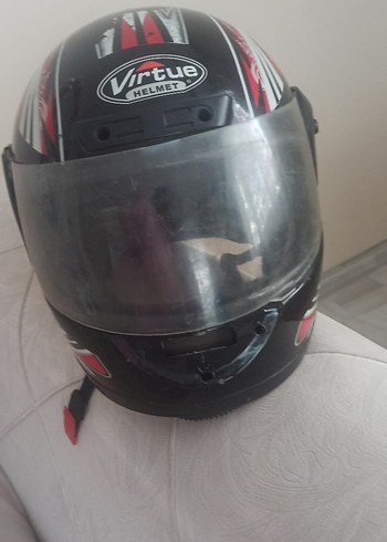 Siyah Baskılı Biker Motosiklet Kaskı - Görsel 2