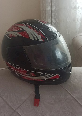 Siyah Baskılı Biker Motosiklet Kaskı - Görsel 3