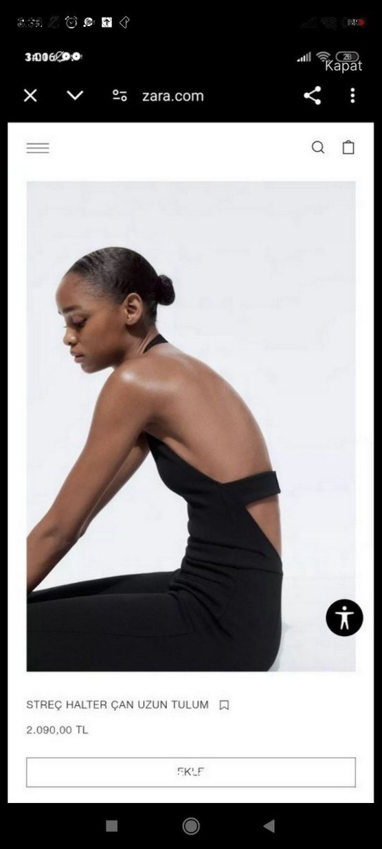 Kadın Siyah Yüksek Yakalı Midi Tulum - Görsel 2