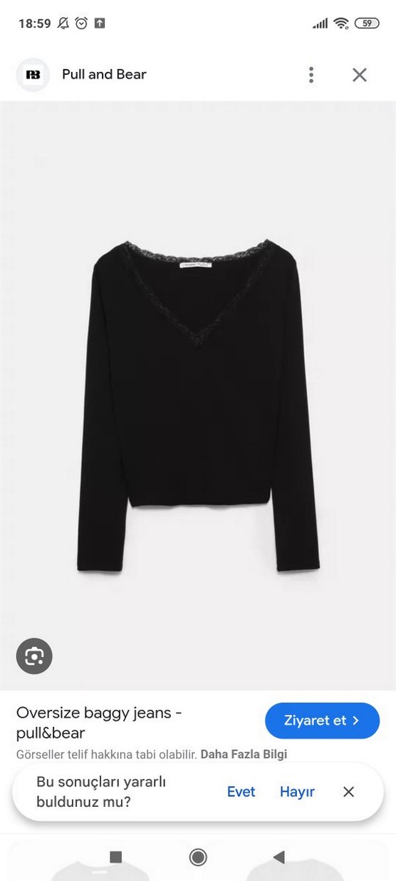 Siyah V Yaka Uzun Kollu Gotik Bluz - Görsel 2