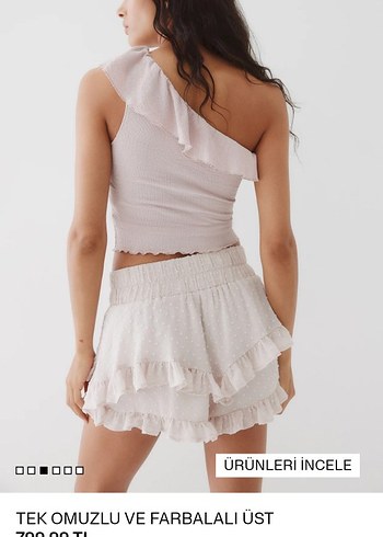Pembe Tek Omuzlu  Bluz - Görsel 5