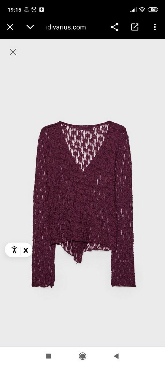 Bordo V Yaka dantel Kadın Hırka - Görsel 2