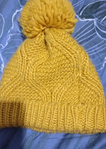 Sarı Örgü Kadın Bere - Görsel 4