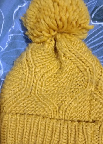 Sarı Örgü Kadın Bere - Görsel 2