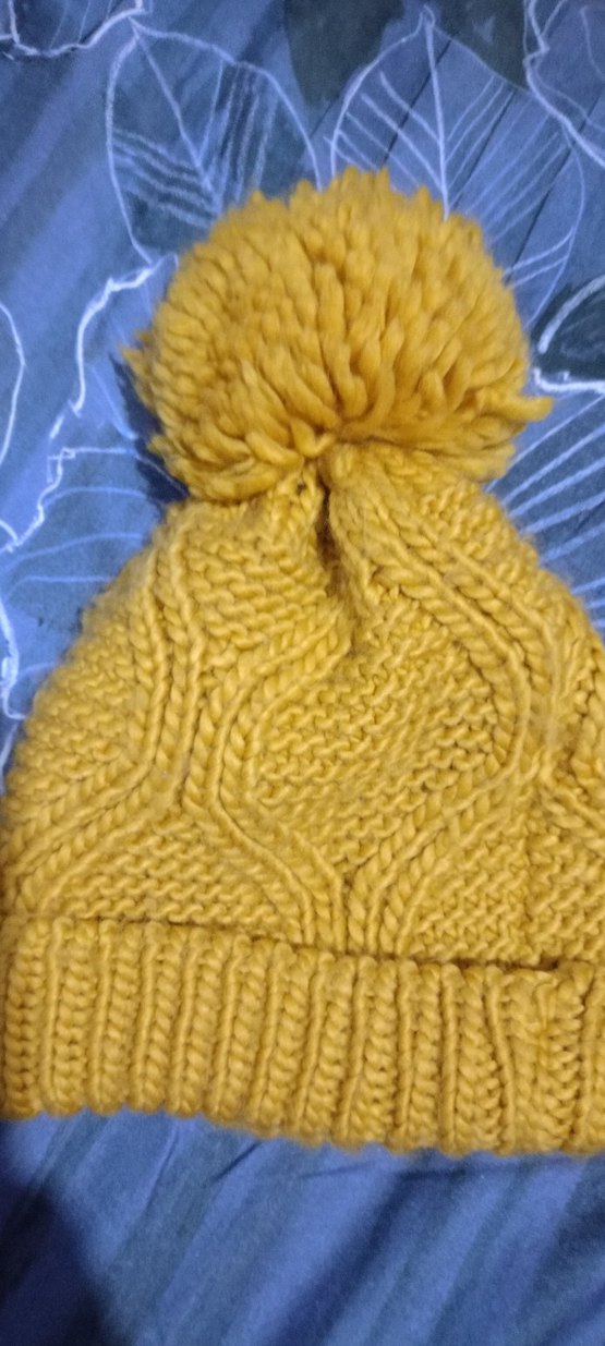 Sarı Örgü Kadın Bere - Görsel 2