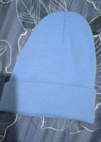 Kadın Mavi Örgü Polar Bere - Görsel 2