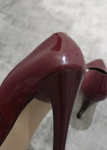 39 Beden Bordo Rugan Stiletto Kadın Ayakkabı