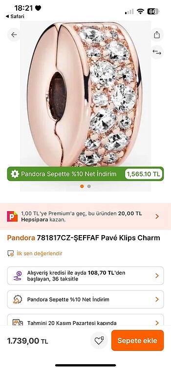 PANDORA CHARM